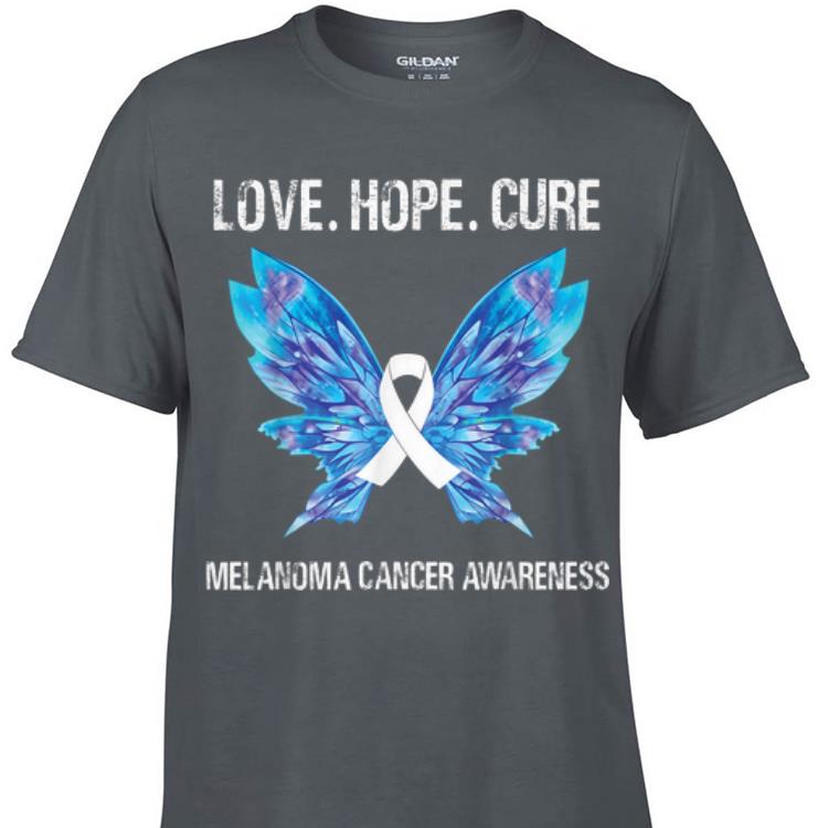 Awesome Love Hope Cure Melanoma Skin Cancer Awareness Butterfly shirt 1 - Awesome Love Hope Cure Melanoma Skin Cancer Awareness Butterfly shirt