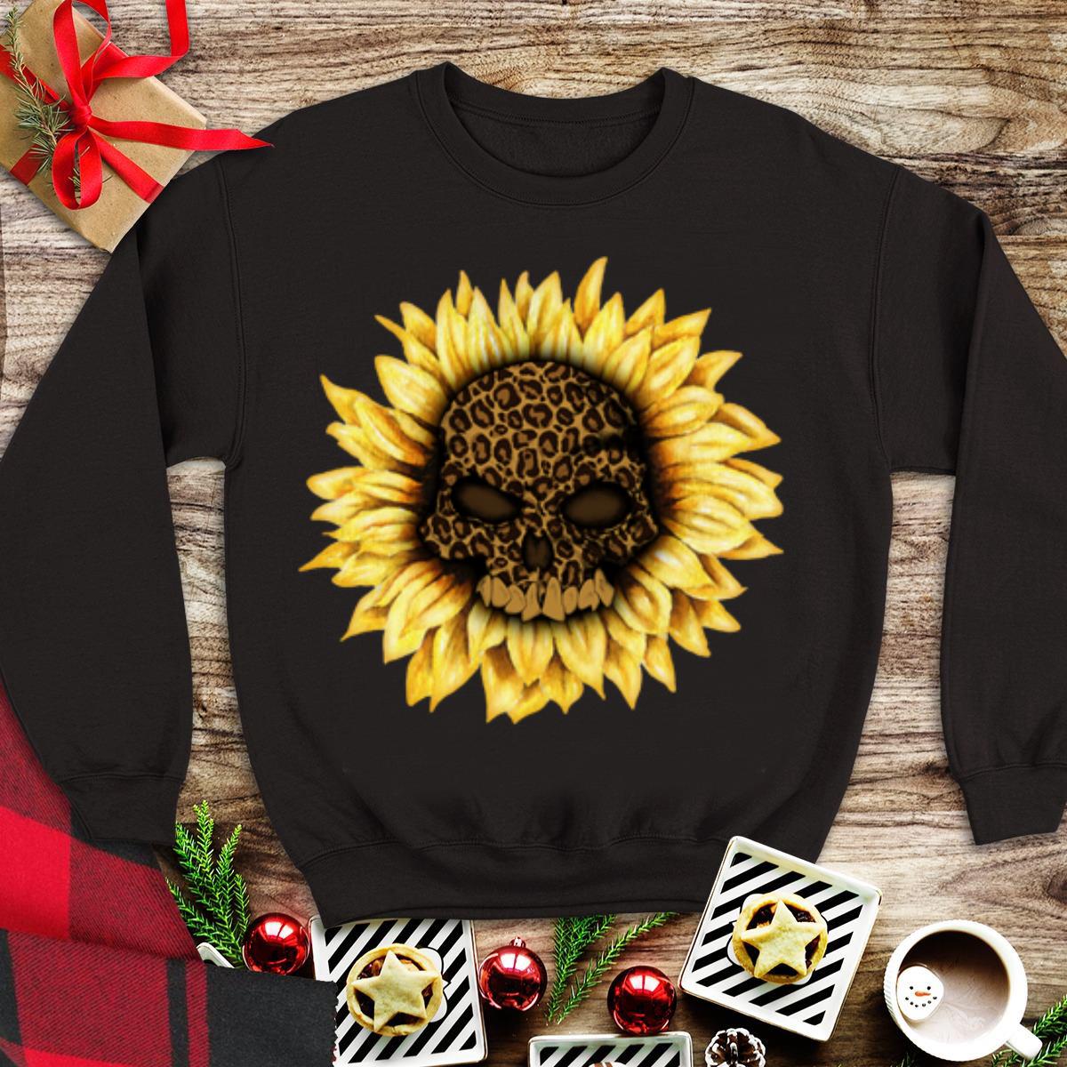 Awesome Skull Sunflower Leopard Halloween shirt 1 - Awesome Skull Sunflower Leopard Halloween shirt