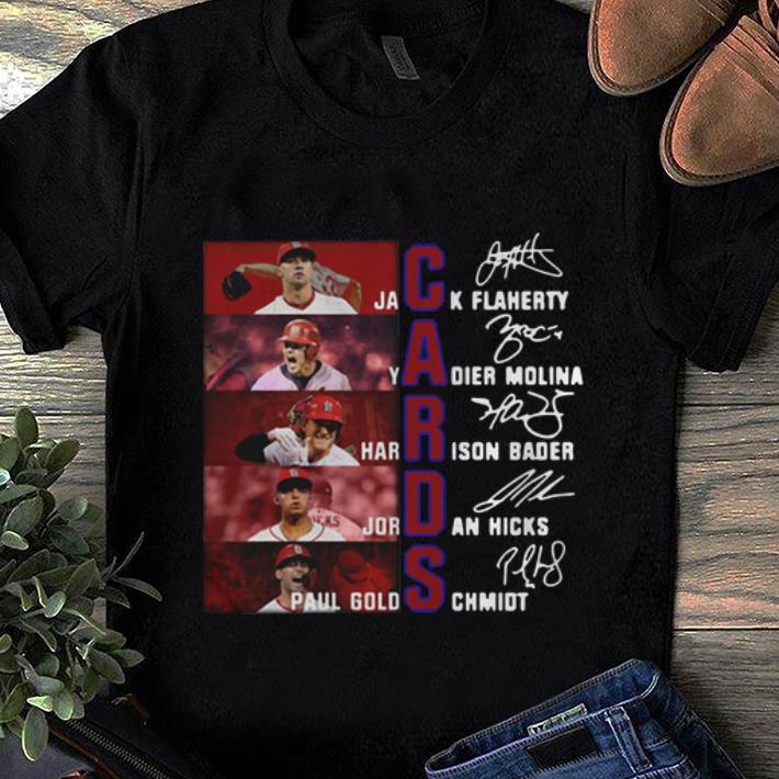 Awesome St Louis Cardinals Jack Yadier Harrison Paul Gold Signature shirt 1 - Awesome St Louis Cardinals Jack Yadier Harrison Paul Gold Signature shirt