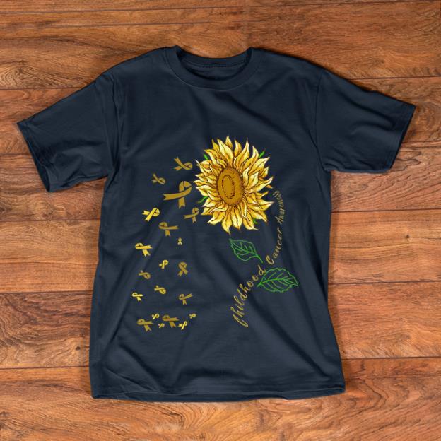 Awesome Sunflower Childhood Cancer Awareness Gold Ribbon shirt 1 - Awesome Sunflower Childhood Cancer Awareness Gold Ribbon shirt