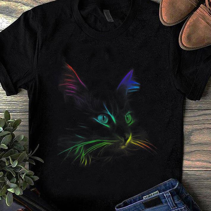 Hot Black Cat Face Graphic Color shirt 1 - Hot Black Cat Face Graphic Color shirt