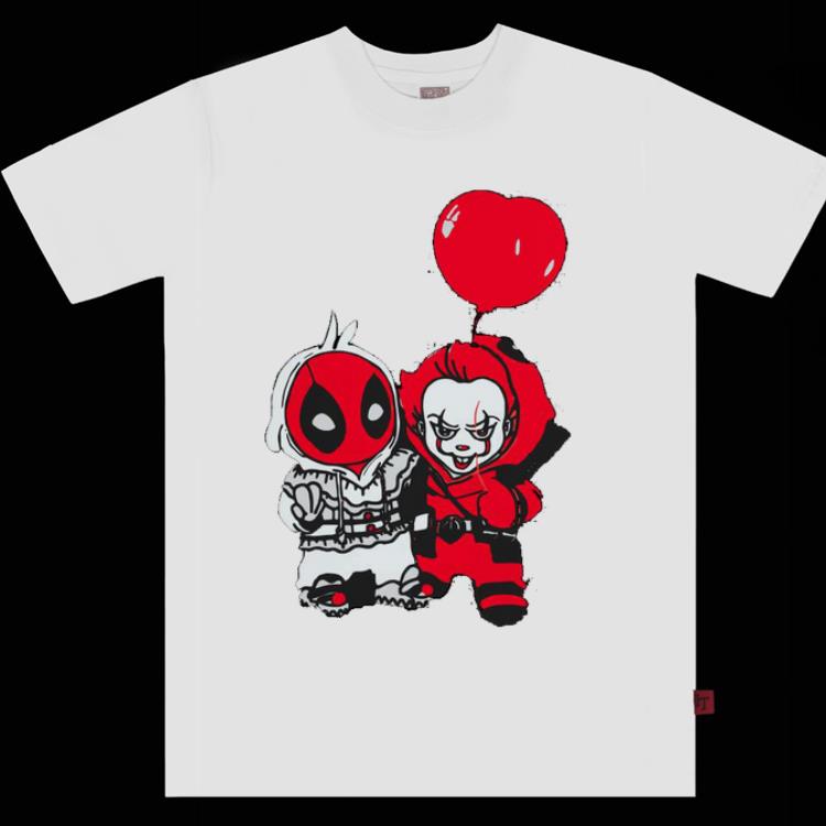 Hot Deadpool And Pennywise With Balloon shirt 1 - Hot Deadpool And Pennywise With Balloon shirt