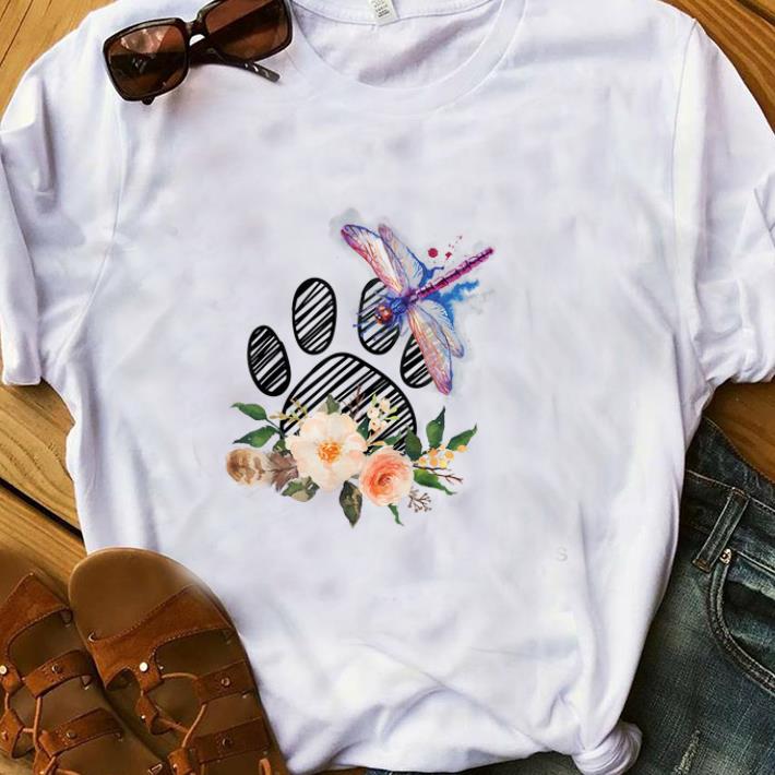 Hot Dragonfly Paw Dog Flower shirt 1 - Hot Dragonfly Paw Dog Flower shirt