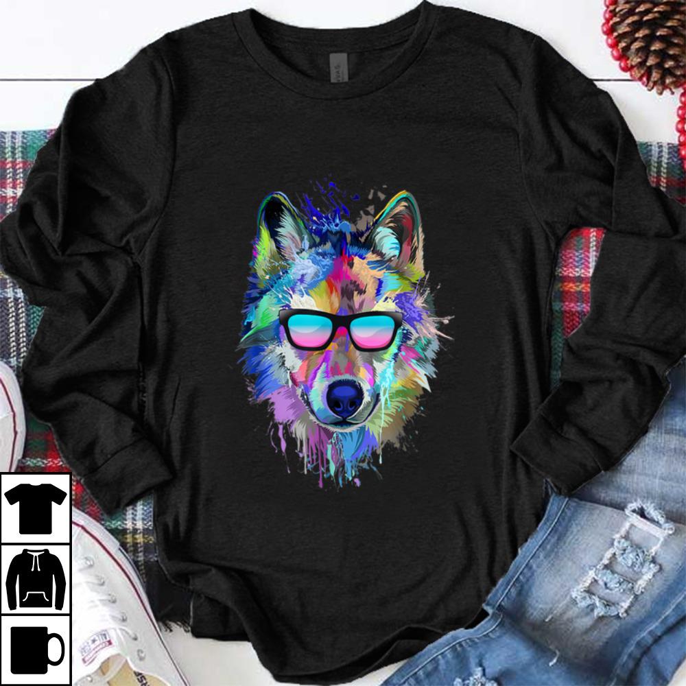 Hot Splash Art Wolf Sunglass shirt 1 - Hot Splash Art Wolf Sunglass shirt