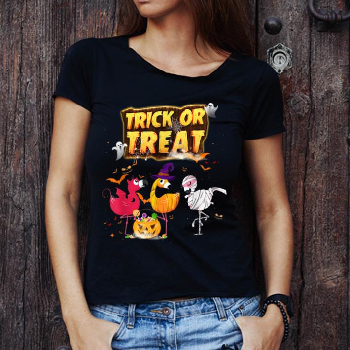 Hot Three Flamingos Candy Pumpkin Halloween Halloween shirt 1 - Hot Three Flamingos Candy Pumpkin Halloween Halloween shirt