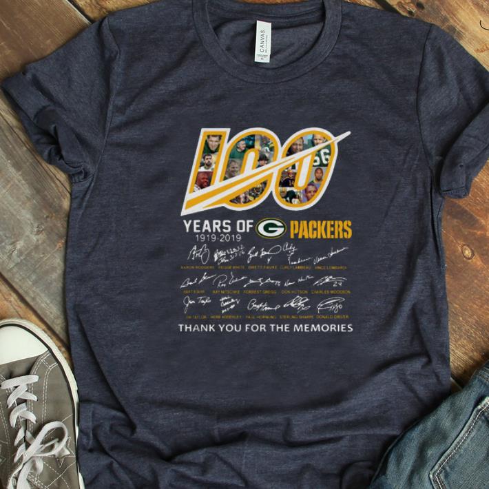 Nice 100 Years Of Green Bay Packers 1919 2019 Signatures shirt 1 - Nice 100 Years Of Green Bay Packers 1919-2019 Signatures shirt