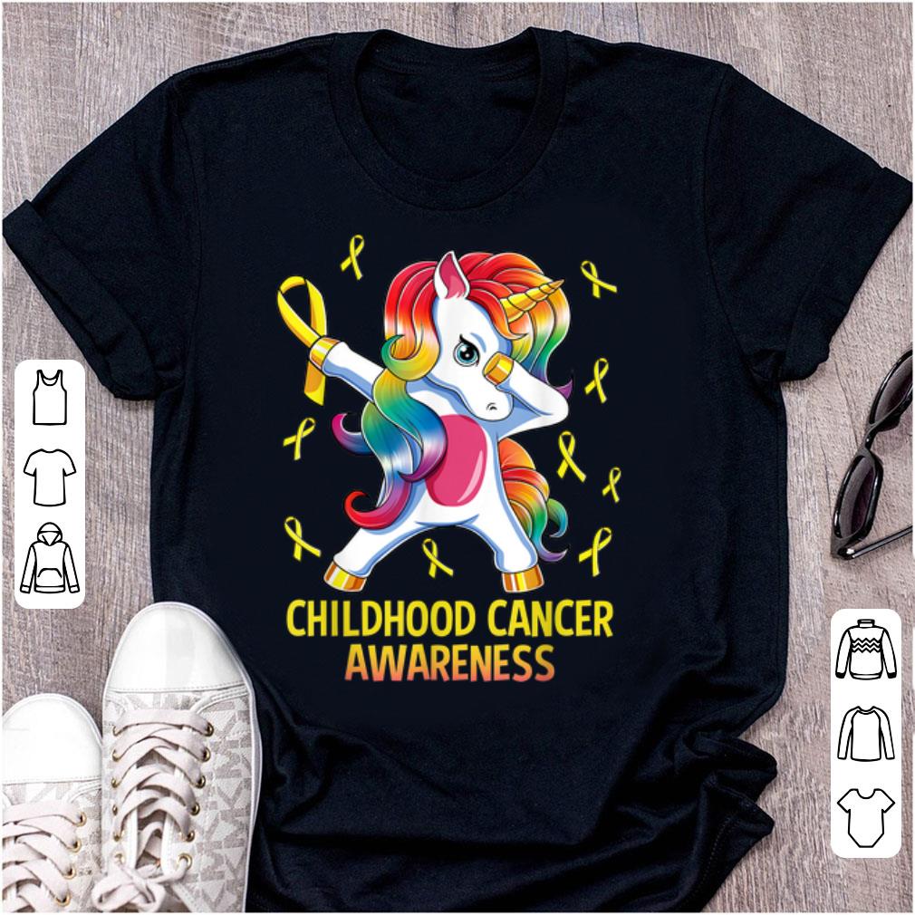 Nice Dabbing Unicorn Childhood Cancer Awareness shirt 1 - Nice Dabbing Unicorn Childhood Cancer Awareness shirt