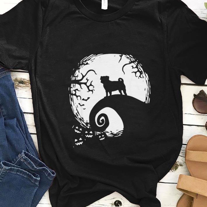 Nice Halloween pug dog and full moon shirt 1 - Nice Halloween pug dog and full moon shirt
