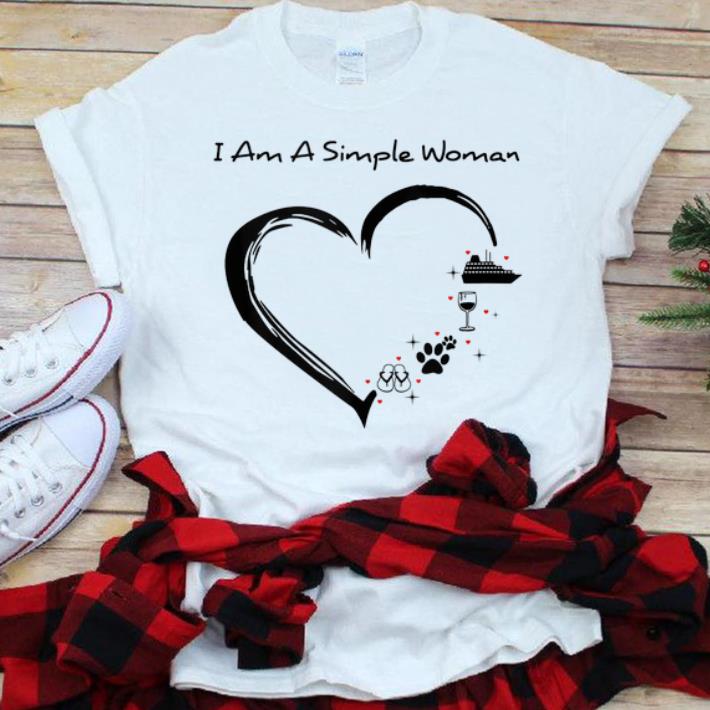 Nice I am a simple woman cruise wine dog flip flops shirt 1 - Nice I am a simple woman cruise wine dog flip flops shirt