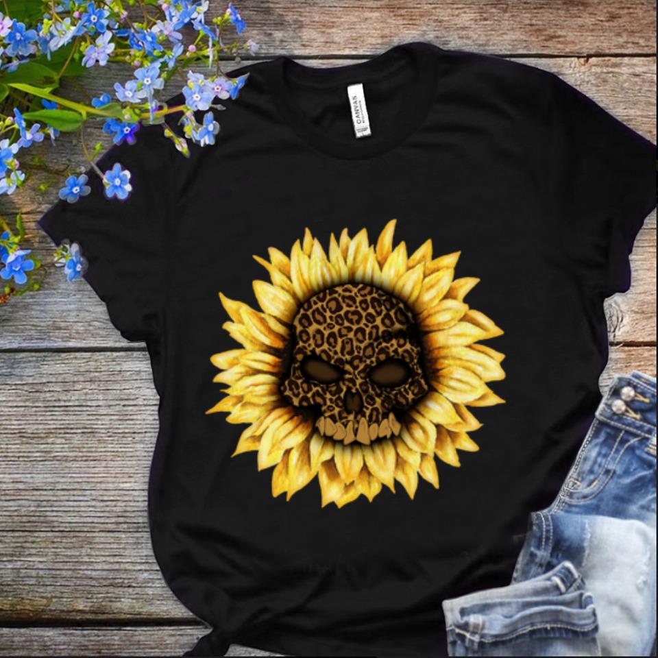 Nice Skull Sunflower Leopard Halloween shirt 1 - Nice Skull Sunflower Leopard Halloween shirt