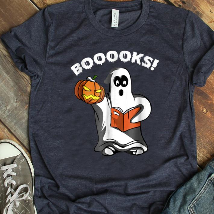 Official Booooks Ghost Reading Books Halloween shirt 1 - Official Booooks! Ghost Reading Books Halloween shirt