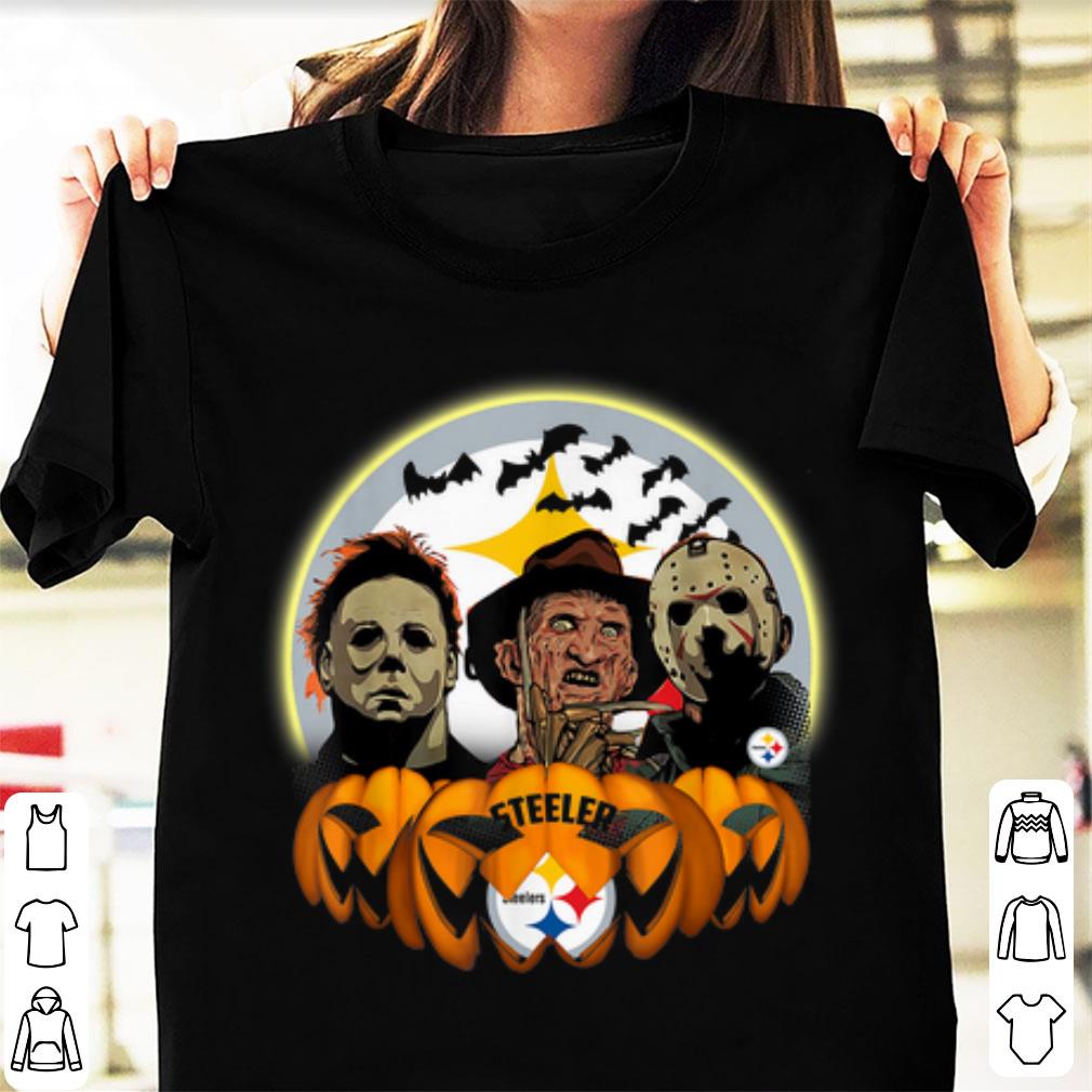 Official Halloween Pittsburgh Steelers Jason Leatherface Freddy shirt 1 - Official Halloween Pittsburgh Steelers Jason Leatherface Freddy shirt