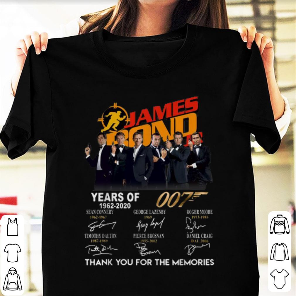 Official James Bond 50 Years Of 007 1962 2020 Signatures shirt 1 - Official James Bond 50 Years Of 007 1962-2020 Signatures shirt