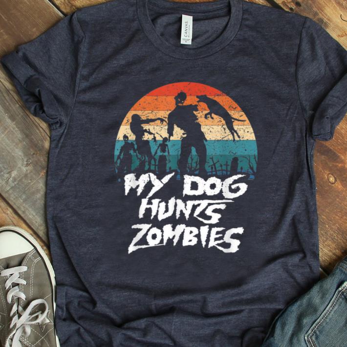 Official Retro My Dog Hunts Zombies Halloween Hunter shirt 1 - Official Retro My Dog Hunts Zombies Halloween Hunter shirt