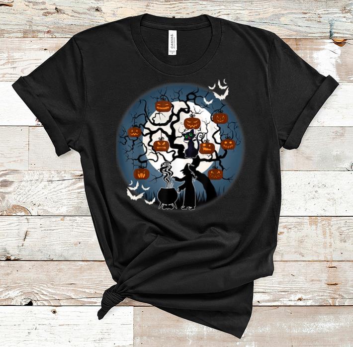 Original Black Cat on Pumpkin Tree Halloween shirt 1 - Original Black Cat on Pumpkin Tree Halloween shirt