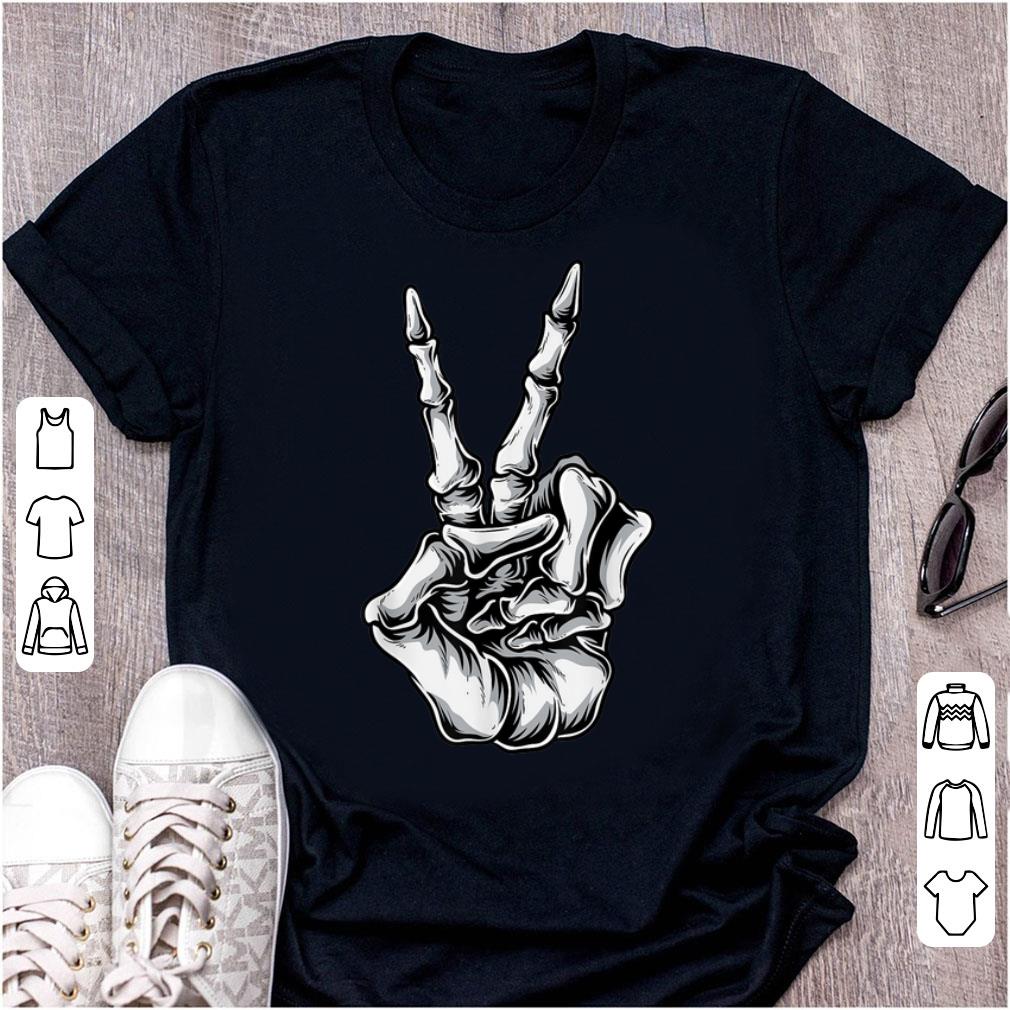 Original Skeleton Hand Peace Victory Sign Halloween shirt 1 - Original Skeleton Hand Peace Victory Sign Halloween shirt
