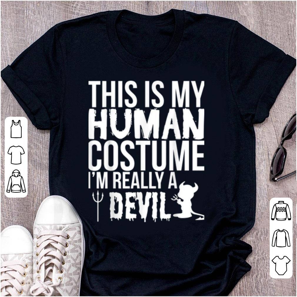 Premium Halloween Funny This Is My Human Costume Devil shirt 1 - Premium Halloween Funny - This Is My Human Costume Devil shirt