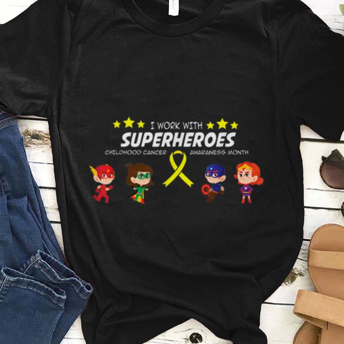 Premium I work with superheroes Childhood cancer awareness shirt 1 - Premium I work with superheroes Childhood cancer awareness shirt