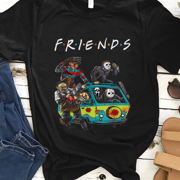 Premium Michael Myers Friends In Bus With Horror Character shirt 1 - Premium Michael Myers Friends In Bus With Horror Character shirt