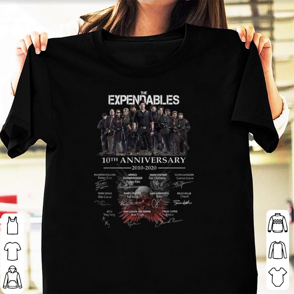 Premium The Expendables 10th Anniversary 2010 2020 Signature shirt 1 1 - Premium The Expendables 10th Anniversary 2010-2020 Signature shirt