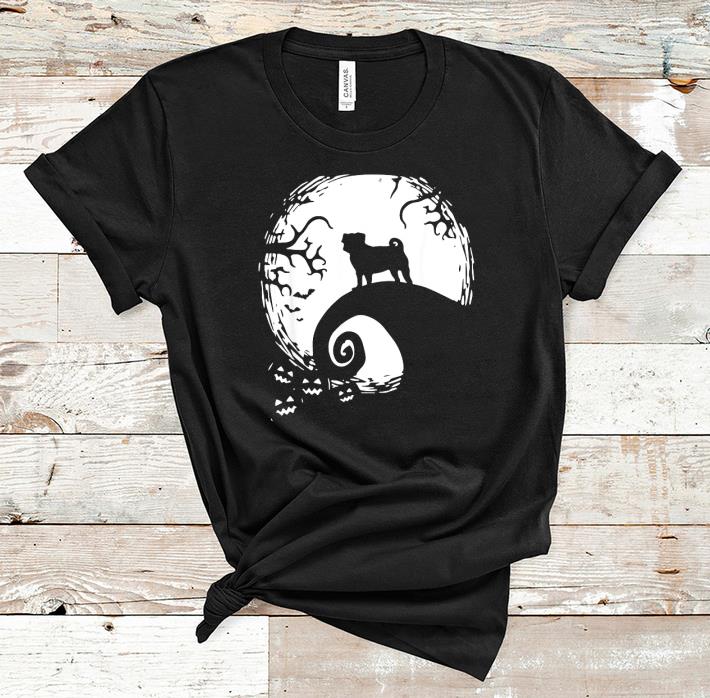 Pretty Halloween pug dog and full moon shirts 1 - Pretty Halloween pug dog and full moon shirts