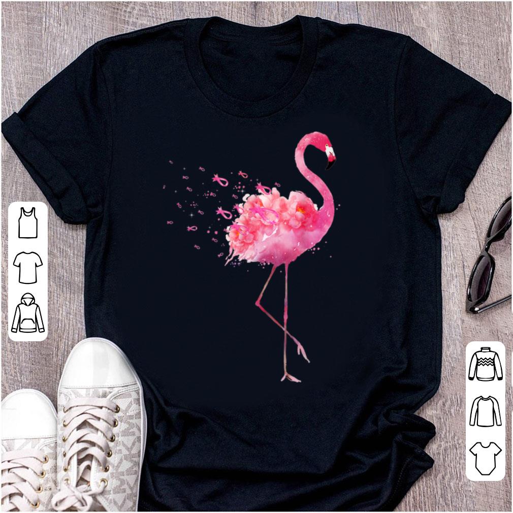Pretty Pink Ribbon Breast Cancer Awareness Flamingo Flower shirt 1 - Pretty Pink Ribbon Breast Cancer Awareness Flamingo Flower shirt