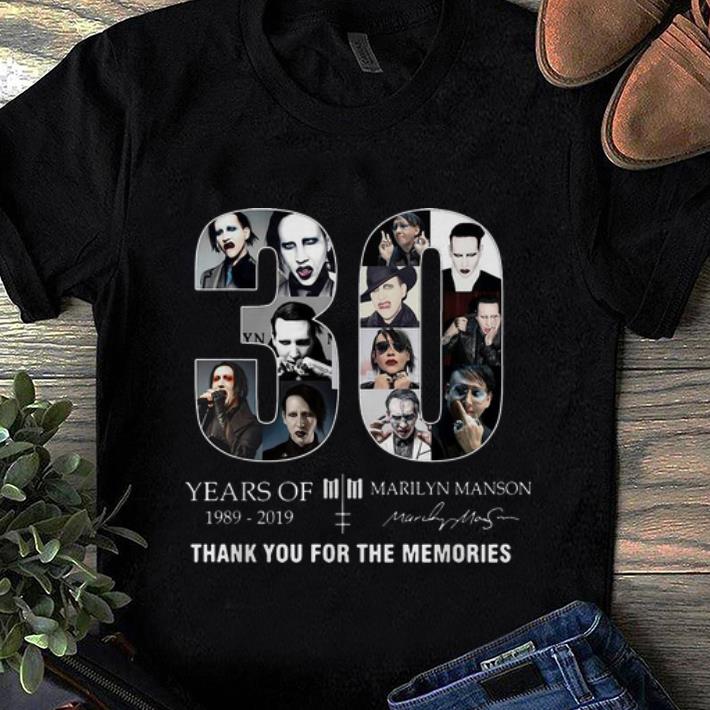 Top 30 Years Of Marilyn Manson 1989 2019 Signature shirt 1 - Top 30 Years Of Marilyn Manson 1989-2019 Signature shirt