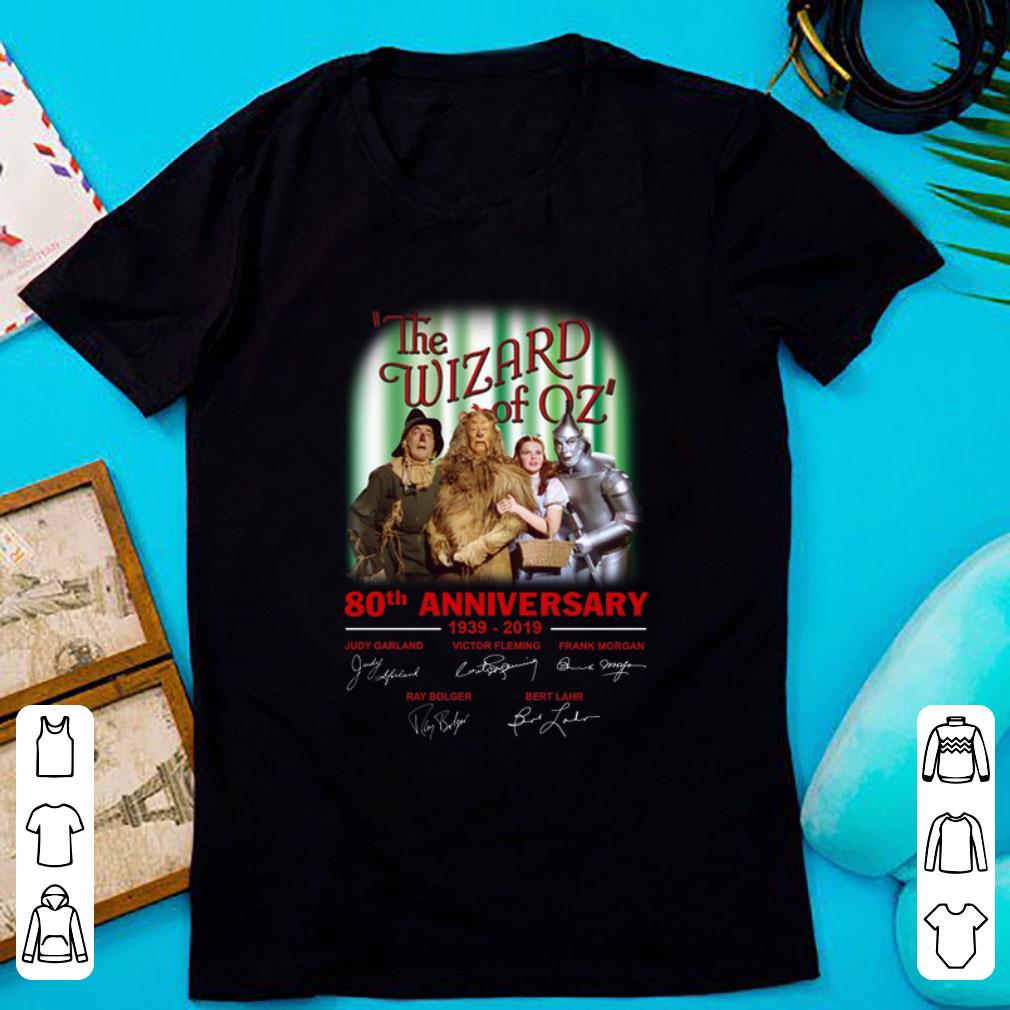 Top 80th Anniversary 1939 2019 Signatures The Wizard of Oz shirt 1 - Top 80th Anniversary 1939-2019 Signatures The Wizard of Oz shirt
