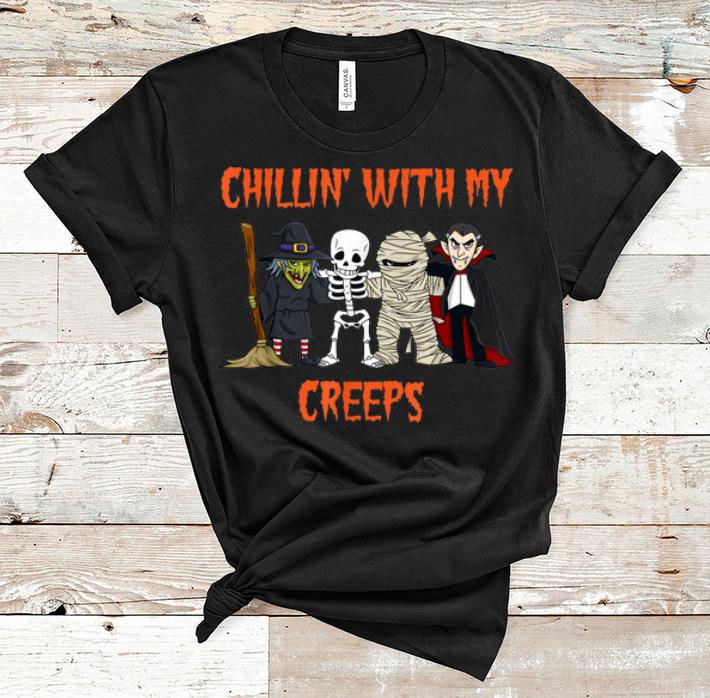 Top Chillin With My Creeps Halloween Vampire Skeleton Witch shirt 1 - Top Chillin With My Creeps Halloween Vampire Skeleton Witch shirt