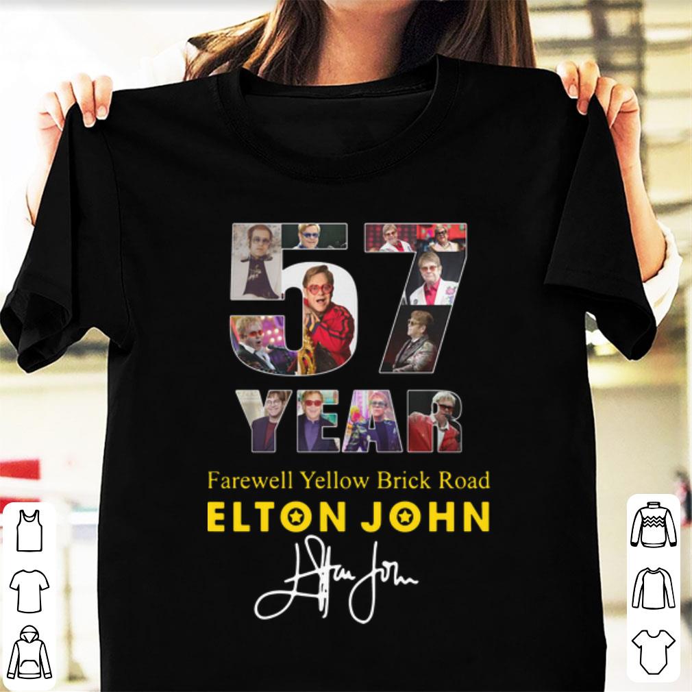 Top Elton John signature 57 Years Farewell Yellow Brick Road shirt 1 - Top Elton John signature 57 Years Farewell Yellow Brick Road shirt