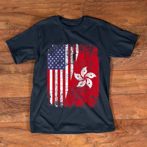 Top Hong Kong Half American Flag shirt 1 - Top Hong Kong Half American Flag shirt