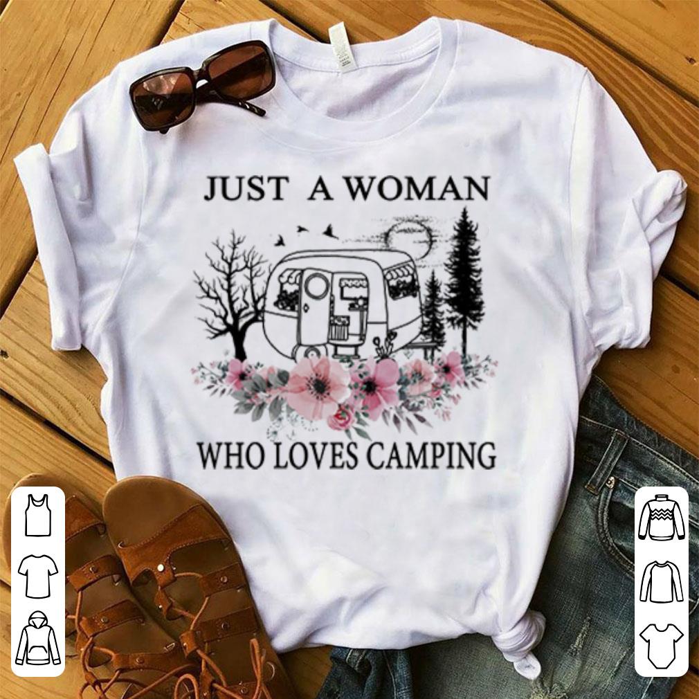 Top Just A Woman Who Loves Camping Flowers shirt 1 - Top Just A Woman Who Loves Camping Flowers shirt