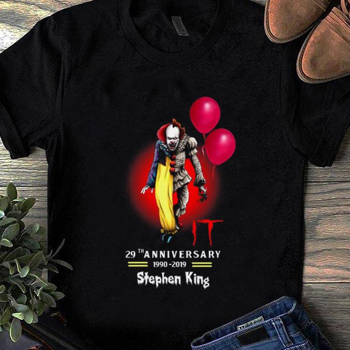 Top Pennywise IT Stephen King 29th Anniversary 1990 2019 shirt 1 1 - Top Pennywise IT Stephen King 29th Anniversary 1990-2019 shirt
