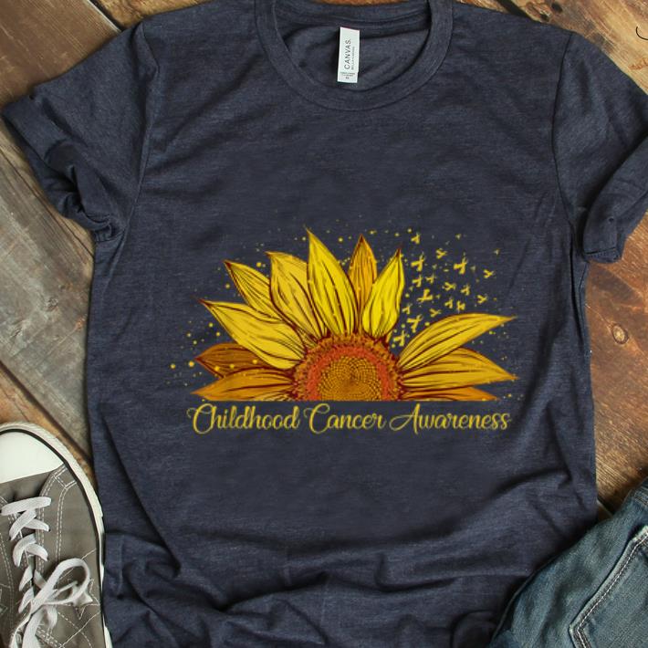Top Sunflower Ribbon Childhood Cancer Awareness shirt 1 - Top Sunflower Ribbon Childhood Cancer Awareness shirt