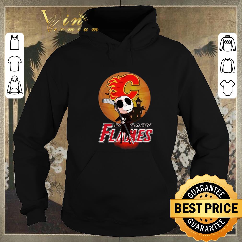 Awesome Jack Skellington Holding Hockey Stick Calgary Flames shirt sweater 4 - Awesome Jack Skellington Holding Hockey Stick Calgary Flames shirt sweater