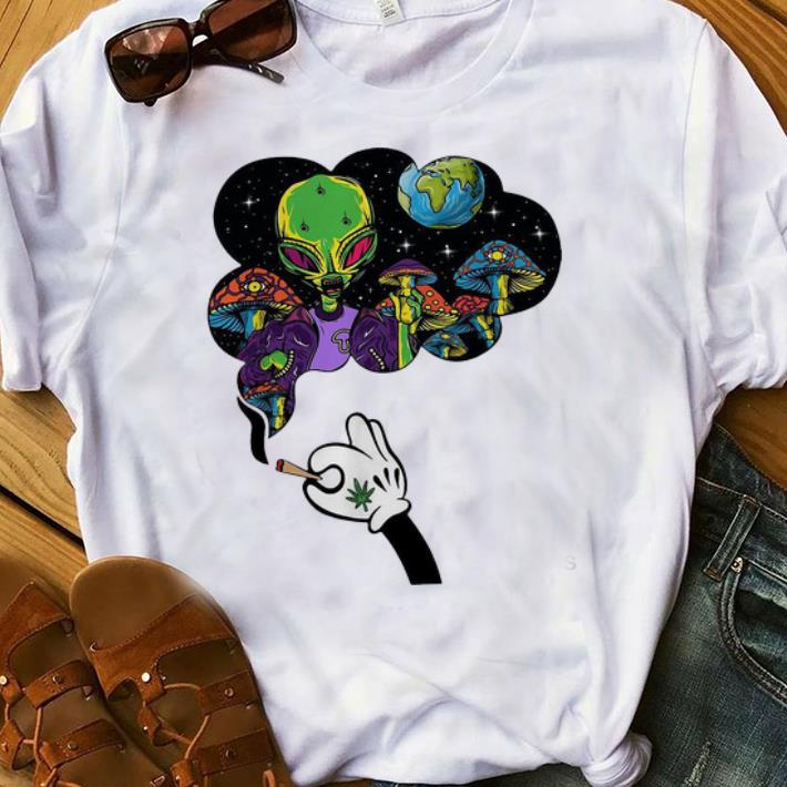 Awesome Mickey Mouse Smoke Weed Alien And Mushroom shirt 1 - Awesome Mickey Mouse Smoke Weed Alien And Mushroom shirt