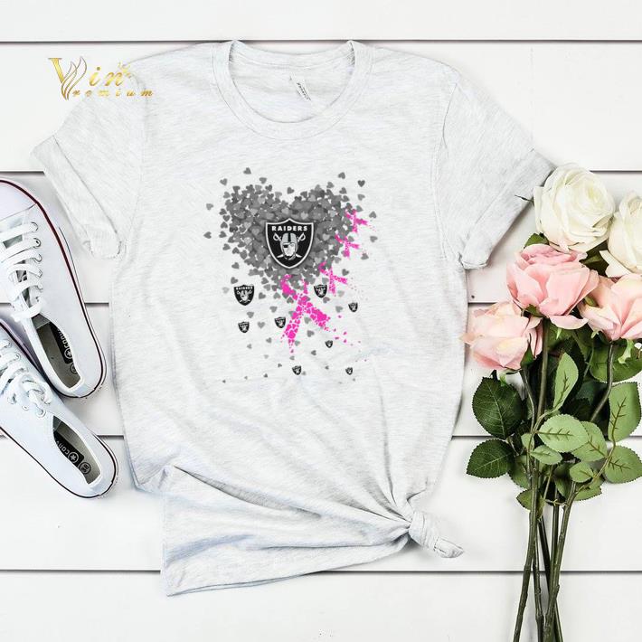 Breast cancer awareness Hearts Oakland Raiders shirt 4 - Breast cancer awareness Hearts Oakland Raiders shirt