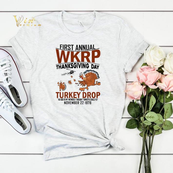 Chickens first annual wkrp thanksgiving day Turkey drop as god shirt sweater 4 - Chickens first annual wkrp thanksgiving day Turkey drop as god shirt sweater
