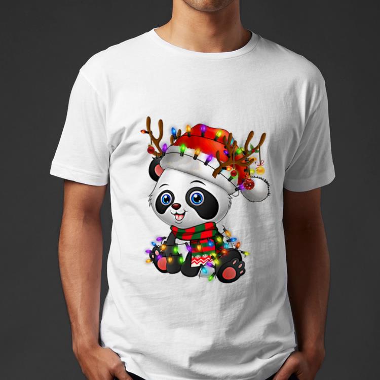 Funny Panda Christmas Reindeer Christmas Lights shirt 4 - Funny Panda Christmas Reindeer Christmas Lights shirt