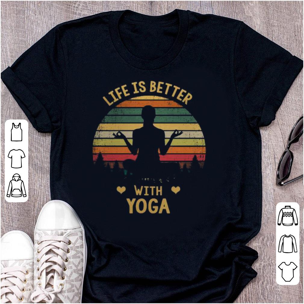 Hot Vintage Life is better with yoga sunset shirt 1 - Hot Vintage Life is better with yoga sunset shirt