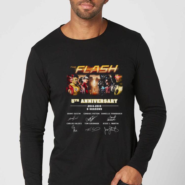 Nice 5th Anniversary The Flash 2014 2019 6 Seasons signatures shirt 4 - Nice 5th Anniversary The Flash 2014-2019 6 Seasons signatures shirt