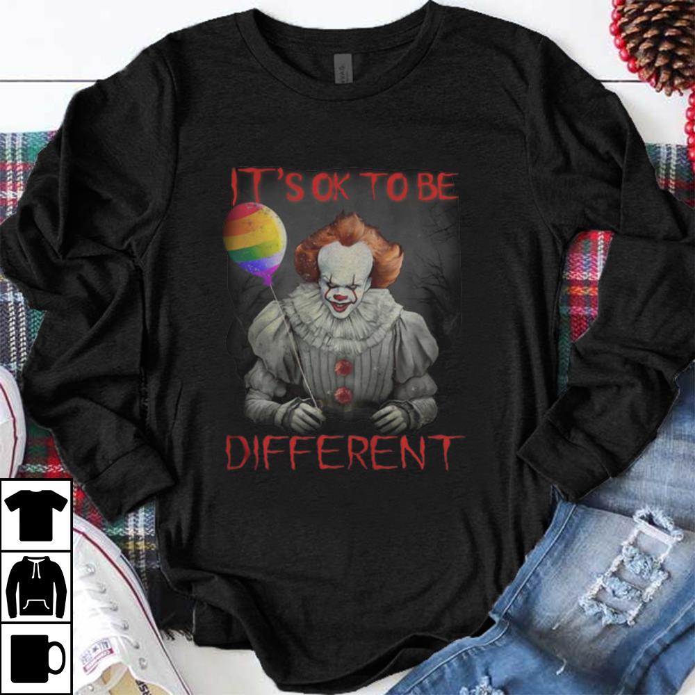 Nice Pennywise ITs Ok To Be Different Rainbow Balloon shirt 1 - Nice Pennywise ITs Ok To Be Different Rainbow Balloon shirt