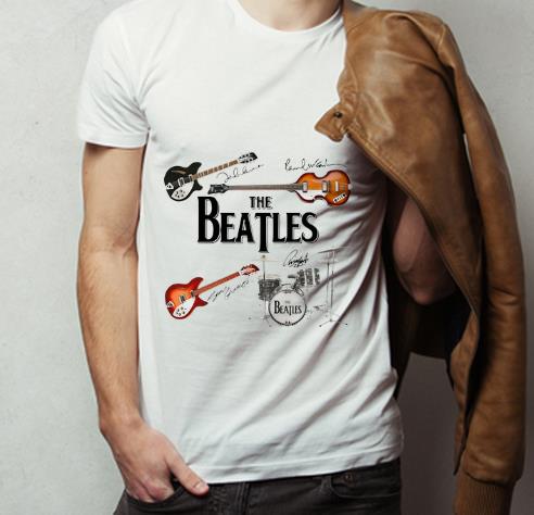 Nice The Beatles Band Guitar And Drum Signatures shirt 4 - Nice The Beatles Band Guitar And Drum Signatures shirt