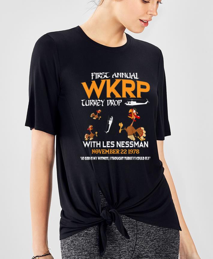 Official First Annual Wkrp Turkey Drop With Less Nessman shirt 4 - Official First Annual Wkrp Turkey Drop With Less Nessman shirt