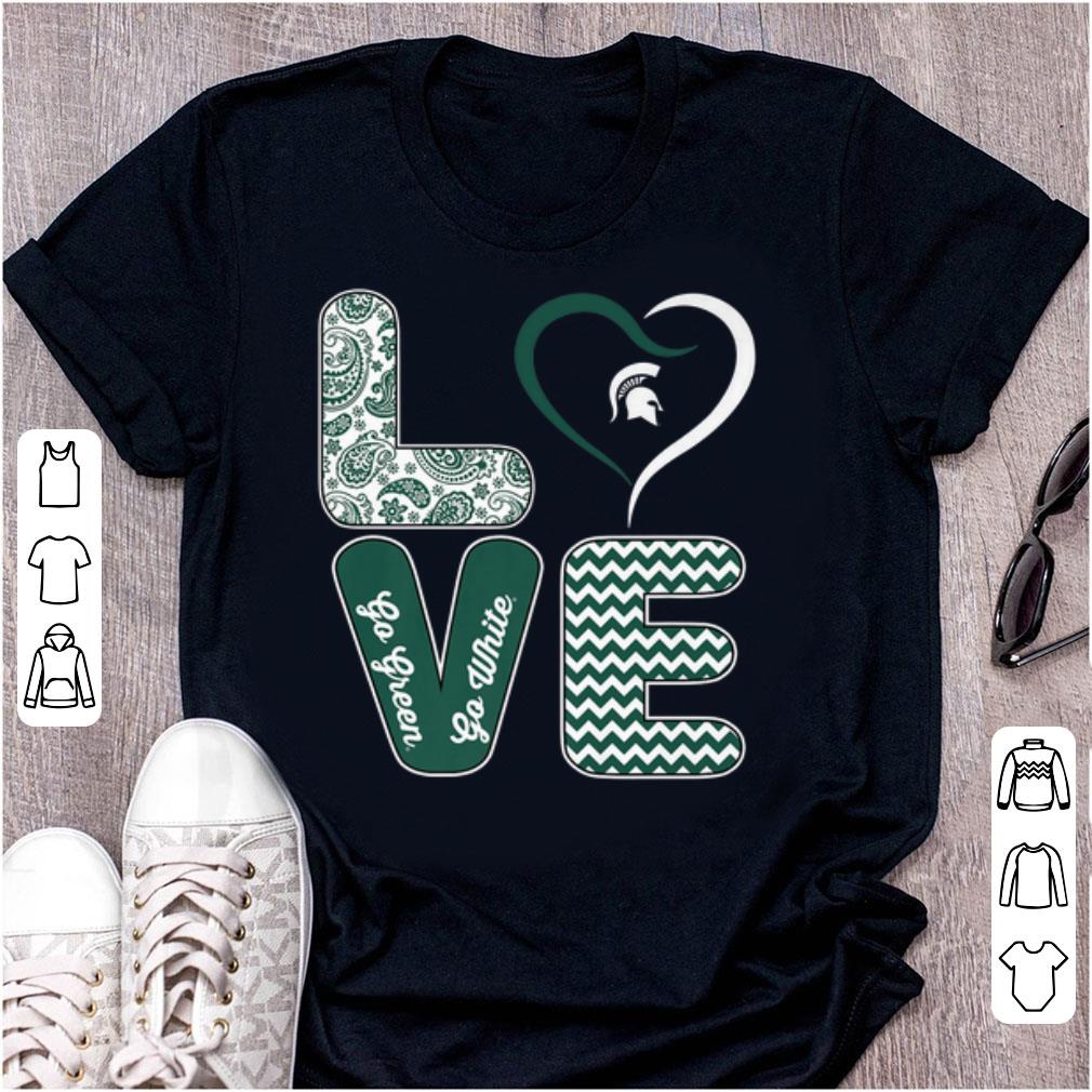 Official Michigan State Spartans Stacked Love shirt 1 - Official Michigan State Spartans Stacked Love shirt