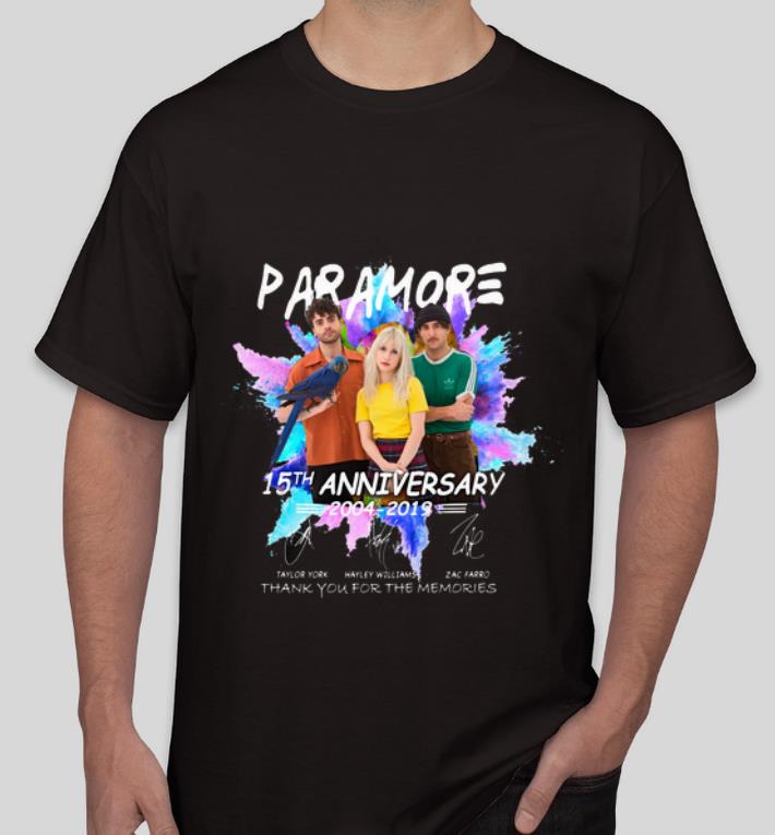 Official Paramore 15th anniversary 2004 2019 Thank You For The Memories Signature shirt 4 - Official Paramore 15th anniversary 2004 2019 Thank You For The Memories Signature shirt