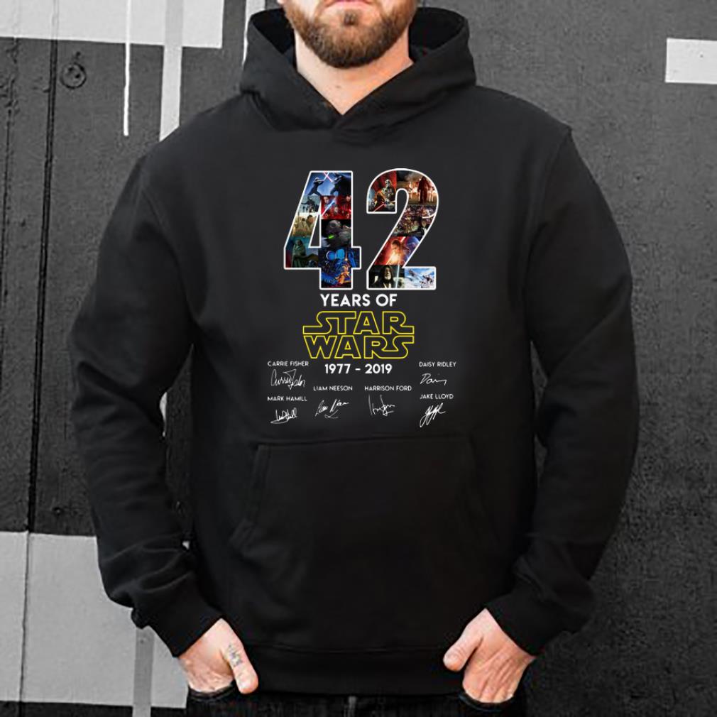 Official Star Wars 42 Years 1977 2019 signatures shirt 4 - Official Star Wars 42 Years 1977-2019 signatures shirt