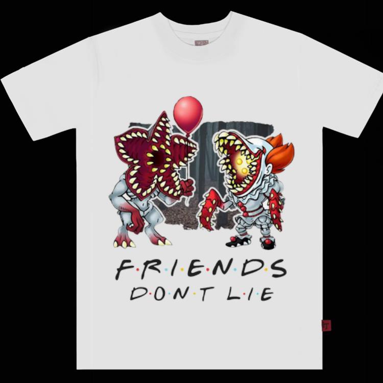 Original Pennywise Demogorgon Friends Don t Lie shirt 1 - Original Pennywise Demogorgon Friends Don’t Lie shirt