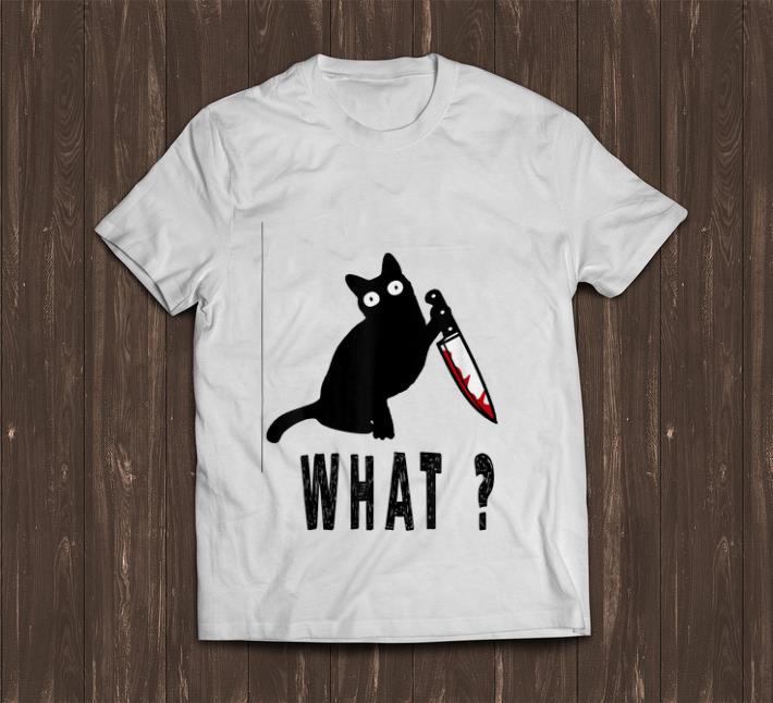 Premium Cat What Black Cat Murderous Cat With Knife shirt 1 - Premium Cat What Black Cat Murderous Cat With Knife shirt