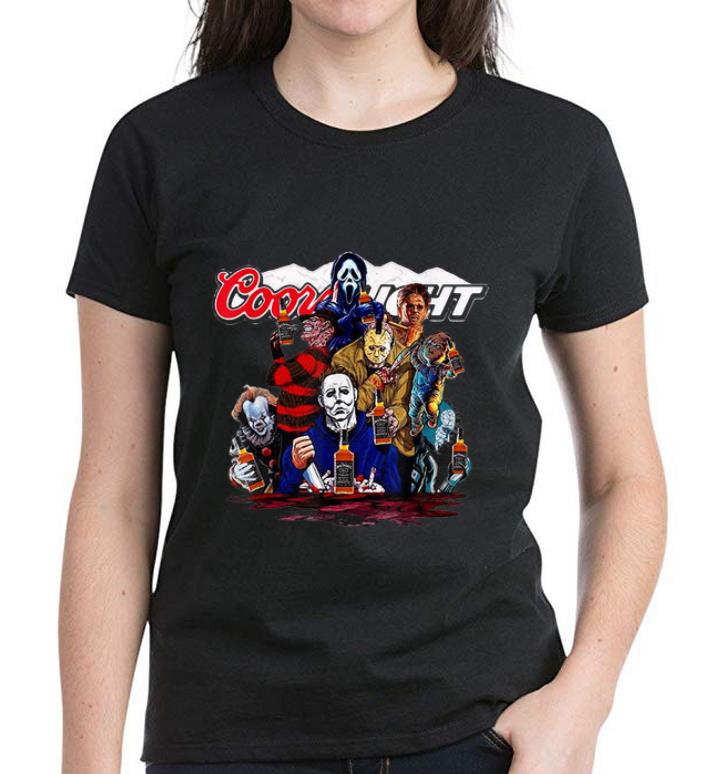 Premium Halloween Horror Character Drinking Coors Light Beer shirt 4 - Premium Halloween Horror Character Drinking Coors Light Beer shirt